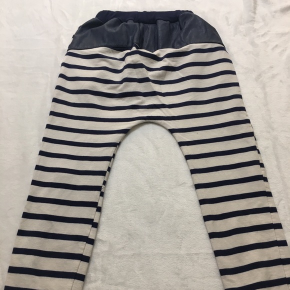 Bei Emi Striped Pant with Leather Accent - Picture 4 of 6